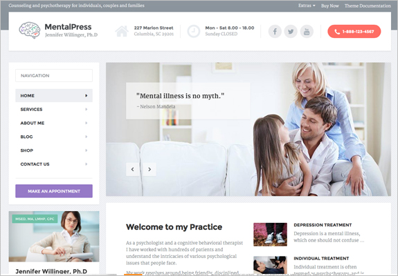 Therapist wordpress theme