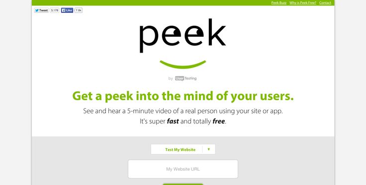 The Peek homepage