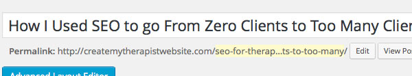 Edit the URL of your blog post to help with SEO