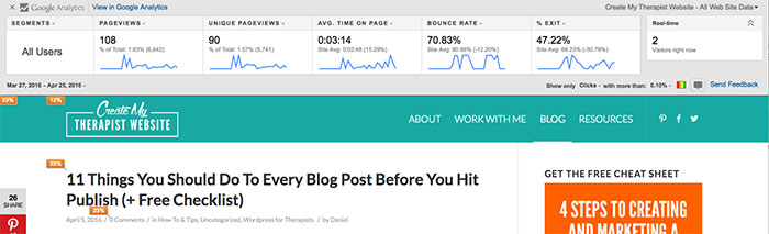 Check your therapy blog performance in Google Analytics