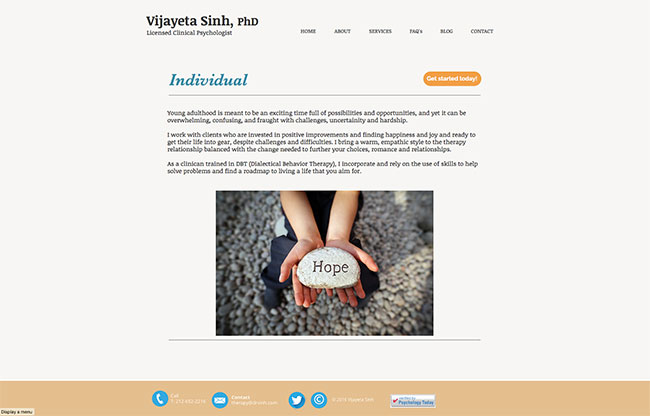 psychotherapy individual therapy webste page