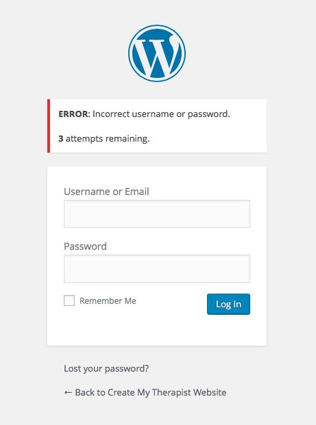 wordpress security psychotherapists limit logins