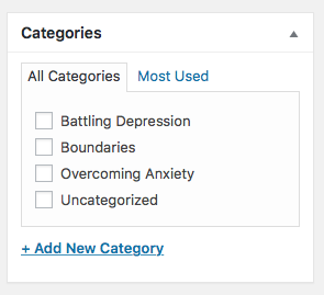 therapy blog categories